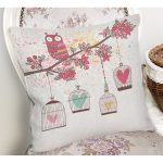 Baykuş Desenli Dijital Baskılı Dekoratif Yastık Kırlent Kılıfı Realhomes