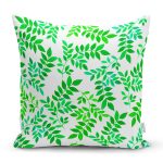 - K841-Gorsel - Realhomes Yaprak Temalı Dijital Baskılı Yastık Kırlent Kılıfı Realhomes