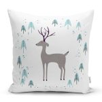 - K847-Gorsel - Realhomes Modern Geyik Temalı Dijital Baskılı Yastık Kırlent Kılıfı Realhomes