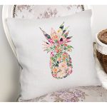 - K863-Gorsel-1 - Realhomes Modern Ananas Desen Dijital Baskılı Yastık Kırlent Kılıfı Realhomes