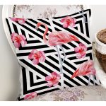 - K898-Gorsel-1 - Realhomes Flamingo Desenli Dijital Baskılı Yastık Kırlent Kılıfı Realhomes