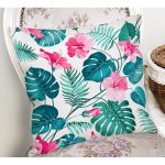 - K901-Gorsel-1 - Realhomes Modern Yaprak Desenli Dijital Baskılı Yastık Kırlent Kılıfı Realhomes