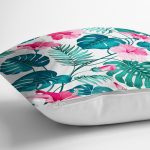 - K901-Gorsel-2 - Realhomes Modern Yaprak Desenli Dijital Baskılı Yastık Kırlent Kılıfı Realhomes