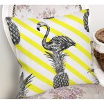 - K905-Gorsel-1 - Realhomes Flamingo Temalı Dijital Baskılı Yastık Kırlent Kılıfı Realhomes