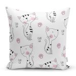 Kedi Desenli Dijital Baskılı Yastık Kırlent Kılıfı Realhomes