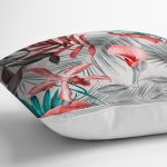 - K913-Gorsel-2 - Realhomes  Yaprak Desenli Dijital Baskılı Yastık Kırlent Kılıfı Realhomes