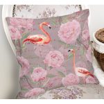 - K917-Gorsel-1 - Realhomes  Flamingo Desenli Dijital Baskılı Yastık Kırlent Kılıfı Realhomes