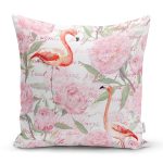 - K918-Gorsel - Realhomes Flamingo Desenli Dijital Baskılı Yastık Kırlent Kılıfı Realhomes