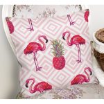 - K920-Gorsel-1 - Realhomes  Flamingo Desenli Dijital Baskılı Yastık Kırlent Kılıfı Realhomes