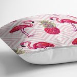 - K920-Gorsel-2 - Realhomes  Flamingo Desenli Dijital Baskılı Yastık Kırlent Kılıfı Realhomes
