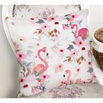 - K925-Gorsel-1 - Realhomes Flamingo Desenli Dijital Baskılı Yastık Kırlent Kılıfı Realhomes