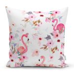 - K925-Gorsel - Realhomes Flamingo Desenli Dijital Baskılı Yastık Kırlent Kılıfı Realhomes