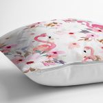 - K925-Gorsel-2 - Realhomes Flamingo Desenli Dijital Baskılı Yastık Kırlent Kılıfı Realhomes