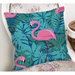 - K939-Gorsel-1 - Realhomes  Flamingo Desenli Dijital Baskılı Yastık Kırlent Kılıfı Realhomes