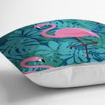 - K939-Gorsel-2 - Realhomes  Flamingo Desenli Dijital Baskılı Yastık Kırlent Kılıfı Realhomes