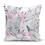 - K940-Gorsel - Realhomes  Flamingo Desenli Dijital Baskılı Yastık Kırlent Kılıfı Realhomes