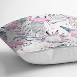 - K940-Gorsel-2 - Realhomes  Flamingo Desenli Dijital Baskılı Yastık Kırlent Kılıfı Realhomes