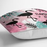 Flamingo Desenli Dijital Baskılı Yastık Kırlent Kılıfı Realhomes