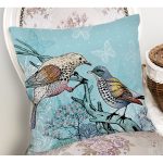 - K95-Gorsel-1 - Realhomes Mavi Kuş Desenli Dijital Baskılı Dekoratif Yastık Kırlent Kılıfı Realhomes