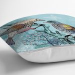 - K95-Gorsel-2 - Realhomes Mavi Kuş Desenli Dijital Baskılı Dekoratif Yastık Kırlent Kılıfı Realhomes