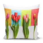 - K963-Gorsel - Realhomes Lale Desenli Dijital Baskılı Dekoratif Yastık Kırlent Kılıfı Realhomes