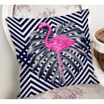 - K968-Gorsel-1 - Realhomes  Lacivert Zeminli Flamingo Desenli Dijital Baskılı Kırlent Kılıfı Realhomes