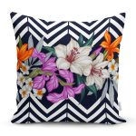 Çiçek Desen Dijital Baskılı Dekoratif Yastık Kırlent Kılıfı Realhomes