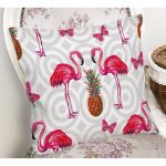 - K988-Gorsel-1 - Realhomes  Flamingo Desenli Dijital Baskılı Dekoratif Yastık Kırlent Kılıfı Realhomes