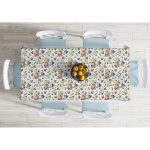 - Masa-10030-Gorsel-1 - Realhomes Çiçek Çizimli Dijital Baskılı Dekoratif Masa Örtüsü Realhomes