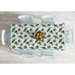 Yeşil Tropik Yapraklar Tasarımlı Dijital Baskılı Modern Masa Örtüsü Realhomes