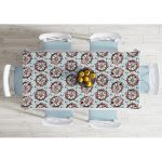 Mint Yeşili Zeminli Dümen Tasarımlı Dijital Baskılı Dekoratif Masa Örtüsü Realhomes