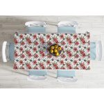 - Masa-10134-Gorsel-1 - Realhomes  Kırmızı Gül & Kozalak Tasarımlı Dijital Baskılı Modern Masa Örtüsü Realhomes