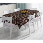 Kahve Zemin Kozalak Tasarımlı Dijital Baskılı Dekoratif Masa Örtüsü Realhomes