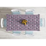 - Masa-10217-Gorsel-1 - Realhomes  Açık Mor Zeminli Kaktüs Tasarımlı Dijital Baskılı Modern Masa Örtüsü Realhomes