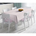 - Masa-10376-Gorsel - Realhomes  Pembe Zemin Papatya Tasarımlı Dijital Baskılı Dekoratif Masa Örtüsü Realhomes