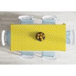 - Masa-10378-Gorsel-1 - Realhomes  Sarı Zemin Papatya Desenli Dijital Baskılı Dekoratif Masa Örtüsü Realhomes