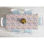 - Masa-10409-Gorsel-1 - Realhomes  Pembe Zemin Renkli Kelebekler Özel Tasarım Dijital Baskılı Modern Masa Örtüsü Realhomes