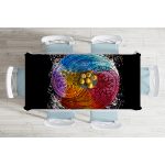 - Masa-5029siyah-Gorsel-1 - Realhomes  Siyah Zeminde Renkli Uzak Doğu Denge İkonlu Dijital Baskılı Masa Örtüsü Realhomes