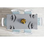 - Masa-5096gri-Gorsel-1 - Realhomes Realhomes Gri Zeminde Kirpik Motifli Özel Tasarım Masa Örtüsü Realhomes