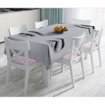 - Masa-5096gri-Gorsel - Realhomes Realhomes Gri Zeminde Kirpik Motifli Özel Tasarım Masa Örtüsü Realhomes