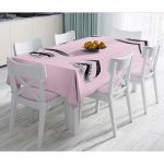 - Masa-5096pembe-Gorsel - Realhomes  Realhomes Pembe Zeminde Kirpik Motifli Özel Tasarım Masa Örtüsü Realhomes