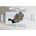 Siyah Beyaz Zenci Kadın Motifli Modern Masa Örtüsü Realhomes