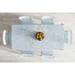 - Masa-5113-Gorsel-1 - Realhomes  Mavi Zeminde Beyaz Ortanca Çiçeği Dijital Baskılı Masa Örtüsü Realhomes