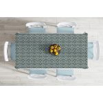 - Masa-5116koyuyesil-Gorsel-1 - Realhomes  Özel Tasarım Koyu Yeşil İkat Desenli Dijital Baskılı Masa Örtüsü Realhomes