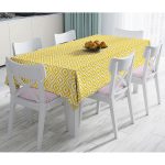 - Masa-5116sari-Gorsel - Realhomes  Özel Tasarım Sarı İkat Desenli Dijital Baskılı Masa Örtüsü Realhomes