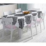 Beyaz Zeminde Çiçek Mandala Desenli Masa Örtüsü Realhomes