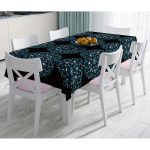 - Masa-5130-Gorsel - Realhomes Siyah Zeminde Mavi Boncuklu Mandala Dekoratif Masa Örtüsü Realhomes