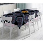 - Masa-5132-Gorsel - Realhomes Beyaz Zeminde Açık Renkte Mandala Masa Örtüsü Realhomes