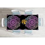 - Masa-5136siyah-Gorsel-1 - Realhomes  Siyah Zeminde Pembe Mavi Mandala Desenli Özel Tasarım Masa Örtüsü Realhomes