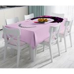 - Masa-5211-Gorsel - Realhomes Pembe Zeminde Kahlo Frida Dijital Baskılı Masa Örtüsü Realhomes